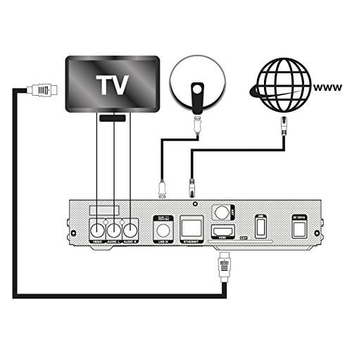 Conexiones receptor TV satélite IRIS 9800HD