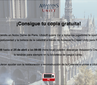 Ubisoft ayuda a Notre Dame regalando Assassin’s Creed Unity y realiza una gran donación