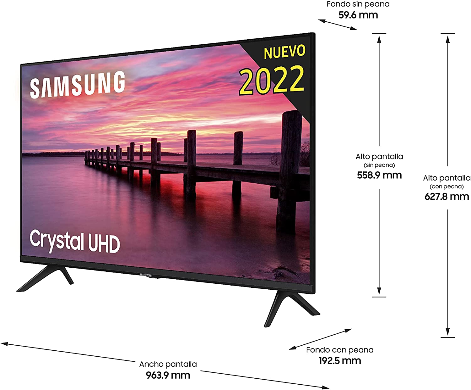 Samsung Crystal UHD 2022 43AU7095 - Smart TV de 43, HDR 10+, Procesador 4K,  PurColor, Sonido Inteligente, Función One Remote Control. Compatible con  Alexa y Asistentes de Voz. : : Electrónica